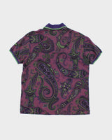 Vintage 00s Etro Paisley Pattern Polo Shirt - XL