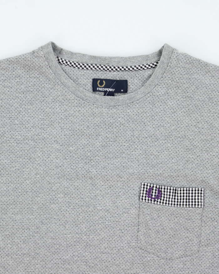 Vintage Fred Perry Perforated Texture Pocket T-Shirt - M