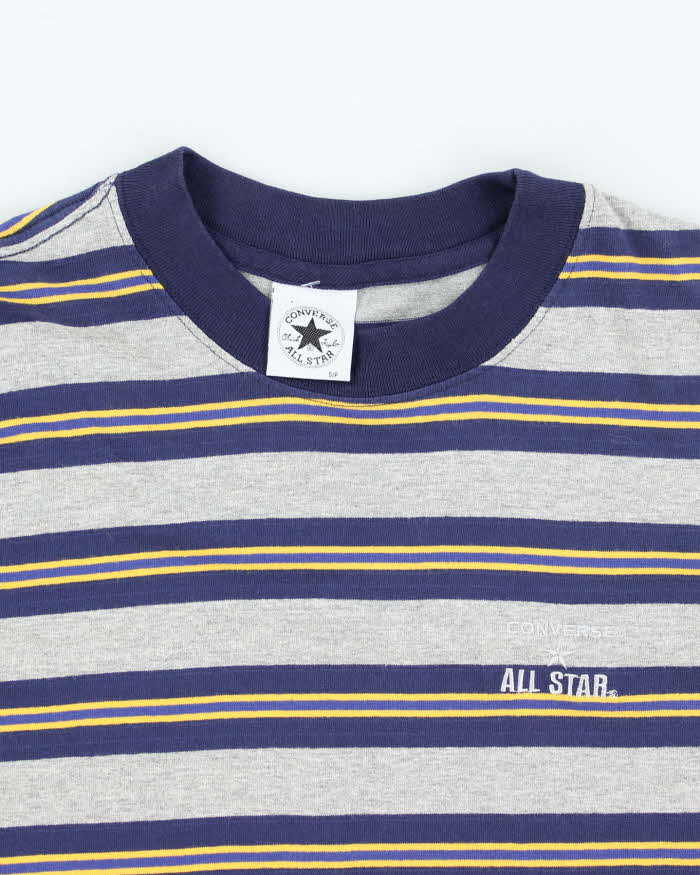 Vintage 90's Converse Striped Small Embroidery T-Shirt - S