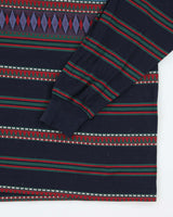 Vintage 90's Balenciaga Patterned Long-sleeved Polo Shirt - L