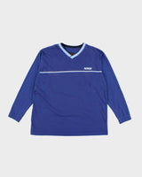 Vintage 90's Nike V-Neck Embroidered Logo Long-sleeved T-Shirt - L