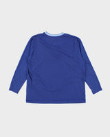 Vintage 90's Nike V-Neck Embroidered Logo Long-sleeved T-Shirt - L