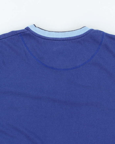 Vintage 90's Nike V-Neck Embroidered Logo Long-sleeved T-Shirt - L