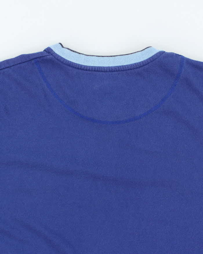 Vintage 90's Nike V-Neck Embroidered Logo Long-sleeved T-Shirt - L
