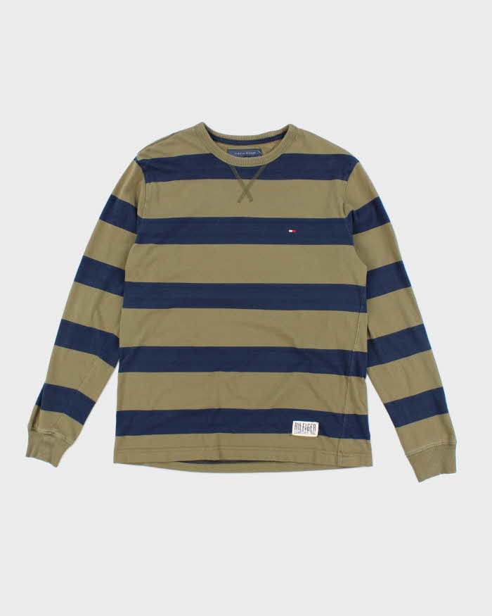 Vintage Y2K Tommy Hilfiger Striped Long-sleeve T-Shirt - L