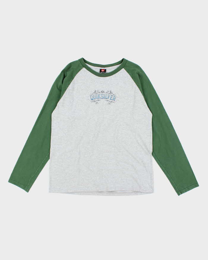 Vintage 2000's Quiksilver Long-sleeved Baseball T-Shirt - M