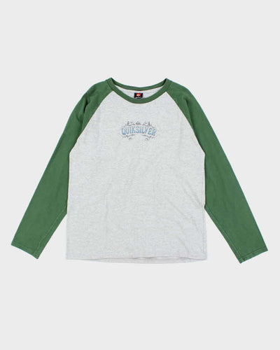 Vintage 2000's Quiksilver Long-sleeved Baseball T-Shirt - M