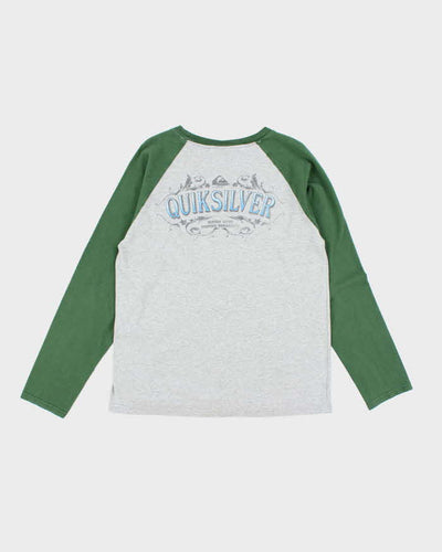 Vintage 2000's Quiksilver Long-sleeved Baseball T-Shirt - M