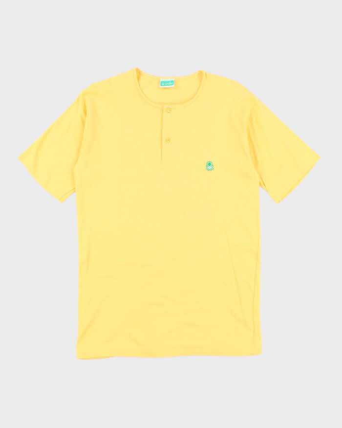 Vintage 80's United Colours of Benneton Single Stitch Button T-Shirt - M