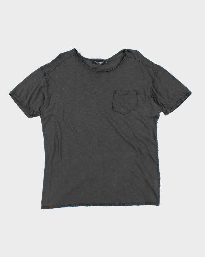 Vintage Y2K Dolce &amp; Gabbana Raw Seam Lightweight Pocket T-Shirt - L