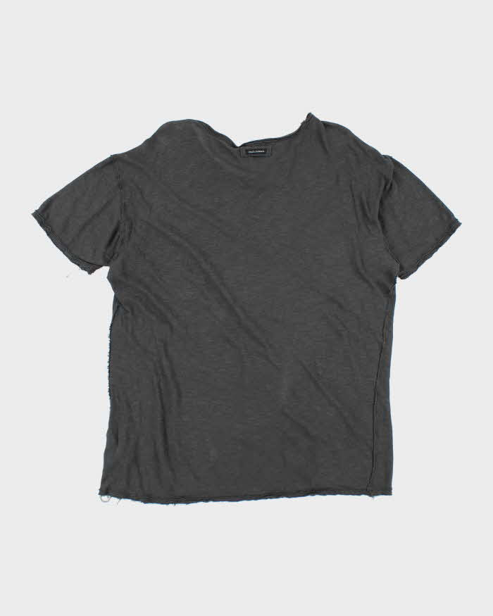 Vintage Y2K Dolce &amp; Gabbana Raw Seam Lightweight Pocket T-Shirt - L
