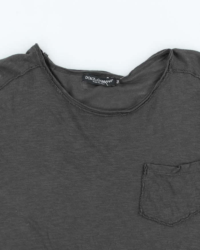 Vintage Y2K Dolce &amp; Gabbana Raw Seam Lightweight Pocket T-Shirt - L