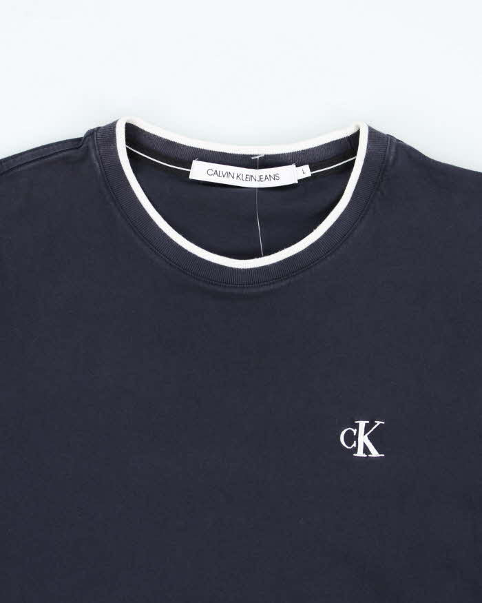 Vintage Y2K Calvin Klein Embroidered Logo T-Shirt - L