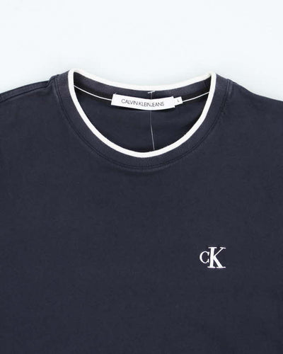 Vintage Y2K Calvin Klein Embroidered Logo T-Shirt - L