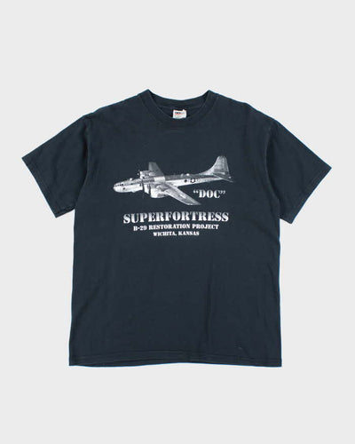Vintage 90's Superfortress Aeroplane Graphic T-Shirt - L