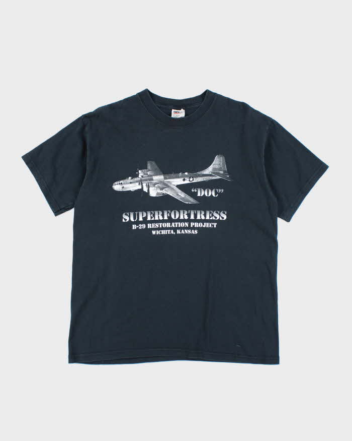 Vintage 90's Superfortress Aeroplane Graphic T-Shirt - L