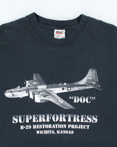 Vintage 90's Superfortress Aeroplane Graphic T-Shirt - L
