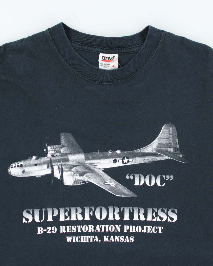 Vintage 90's Superfortress Aeroplane Graphic T-Shirt - L