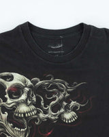 Vintage Y2K Multiple Skulls Graphic T-Shirt - L