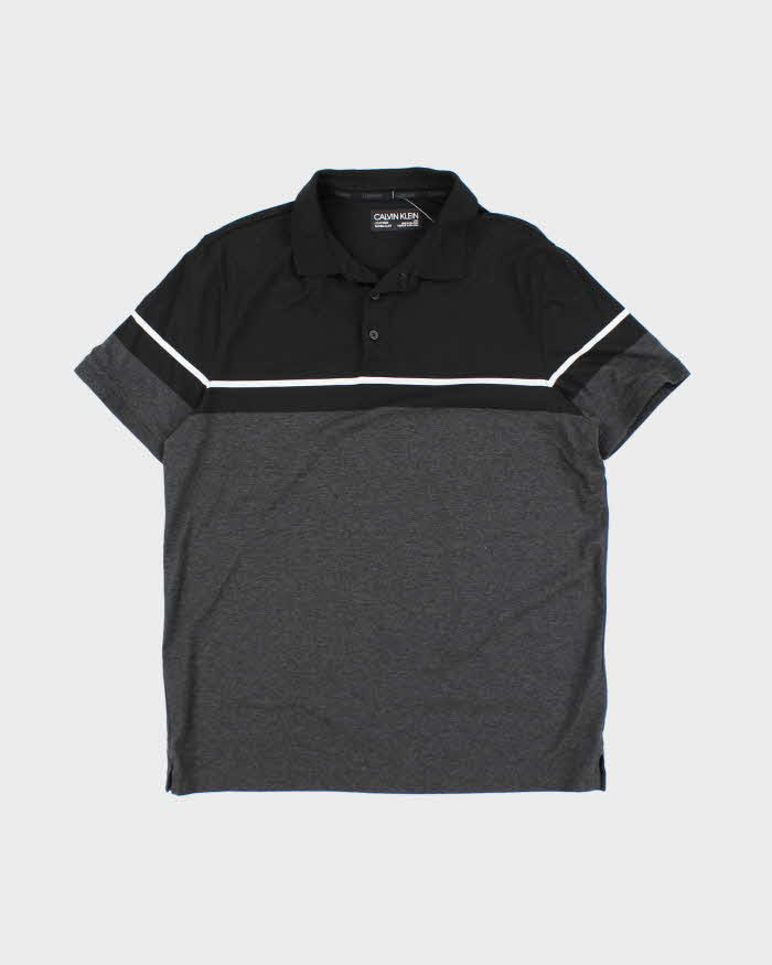 Vintage 2000's Calvin Klein Striped Polo Shirt - L