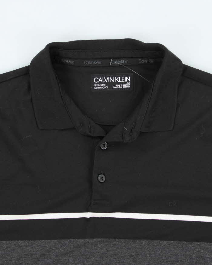 Vintage 2000's Calvin Klein Striped Polo Shirt - L