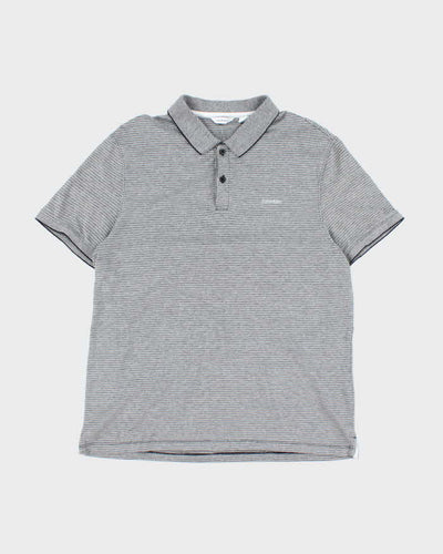 Vintage Calvin Klein Striped Polo Shirt - L