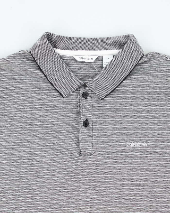 Vintage Calvin Klein Striped Polo Shirt - L