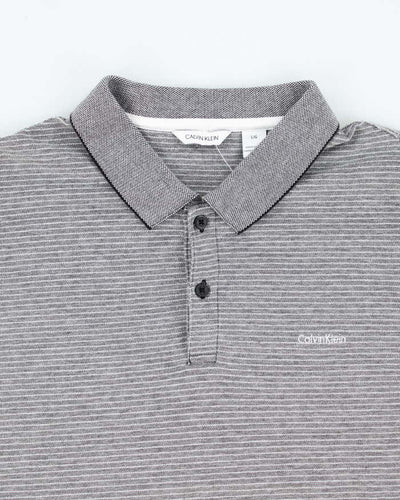 Vintage Calvin Klein Striped Polo Shirt - L