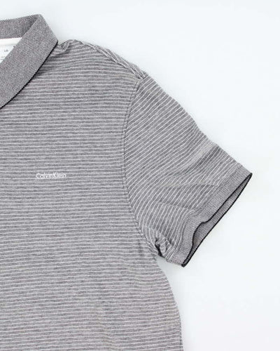 Vintage Calvin Klein Striped Polo Shirt - L