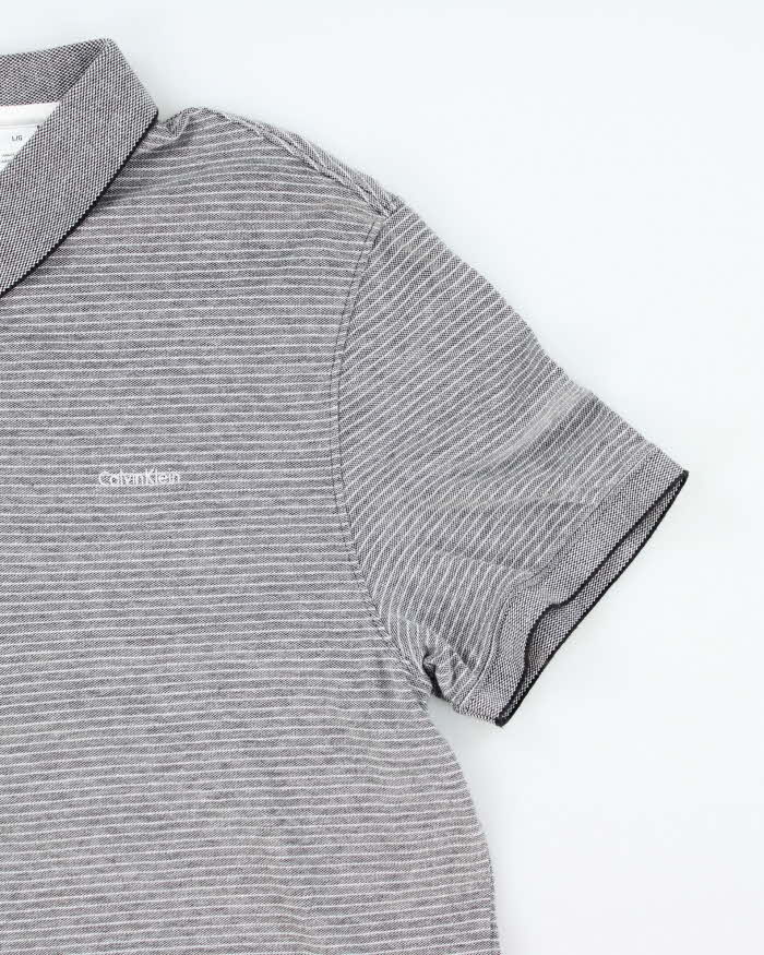 Vintage Calvin Klein Striped Polo Shirt - L