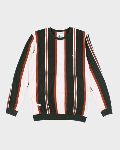 Vintage 2000's Calvin Klein Striped Long-sleeved T-Shirt - L
