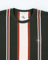 Vintage 2000's Calvin Klein Striped Long-sleeved T-Shirt - L