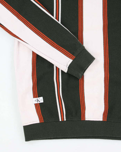Vintage 2000's Calvin Klein Striped Long-sleeved T-Shirt - L