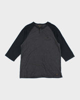 Vintage 2000's Quiksilver Quarter Button Long-sleeved T-Shirt - L