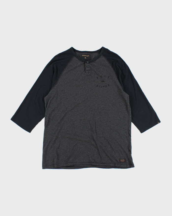 Vintage 2000's Quiksilver Quarter Button Long-sleeved T-Shirt - L