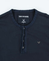 Vintage Y2K True Religion Quarter Button Up Small Logo Long-sleeved T-Shirt - S