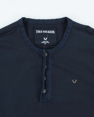 Vintage Y2K True Religion Quarter Button Up Small Logo Long-sleeved T-Shirt - S