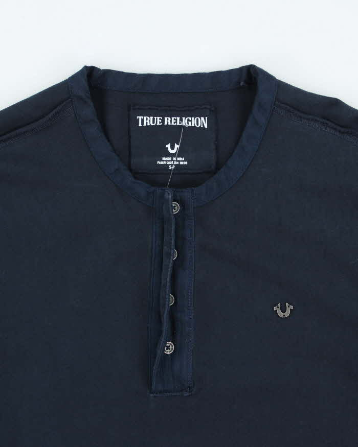 Vintage Y2K True Religion Quarter Button Up Small Logo Long-sleeved T-Shirt - S