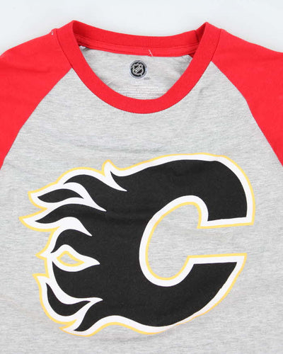 NHL Official Merchandise Calgary Flames Baseball Long-sleeve T-Shirt - S