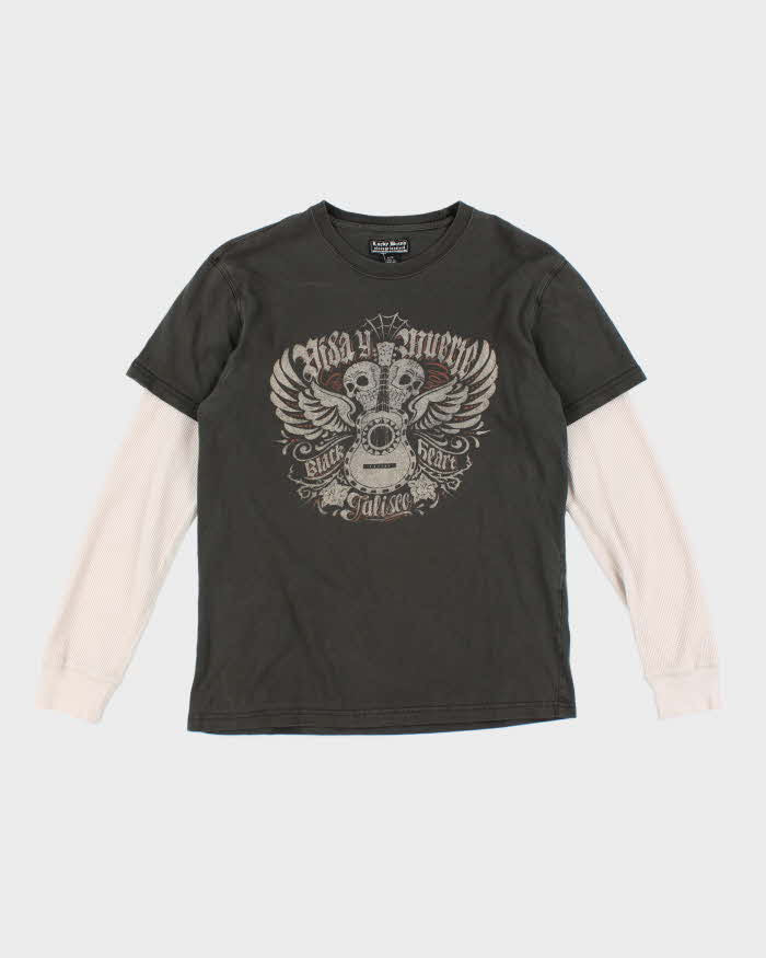 Vintage Y2K Lucky Brand Grunge Style Long-sleeved T-Shirt - S