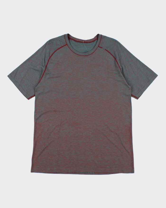 Men's LuluLemon Green &amp; Red Lightweight Sports T-Shirt - L