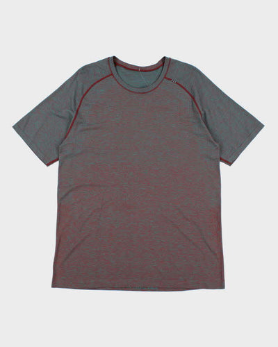 Men's LuluLemon Green & Red Lightweight Sports T-Shirt - L