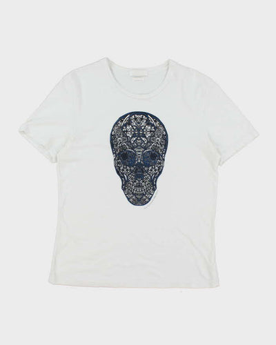 Alexander McQueen White Skull Graphic T-Shirt - M