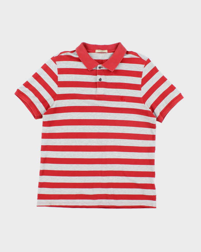 Vintage 2000's Burberry Striped Polo Shirt - M