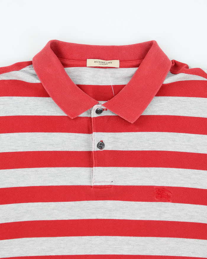 Vintage 2000's Burberry Striped Polo Shirt - M