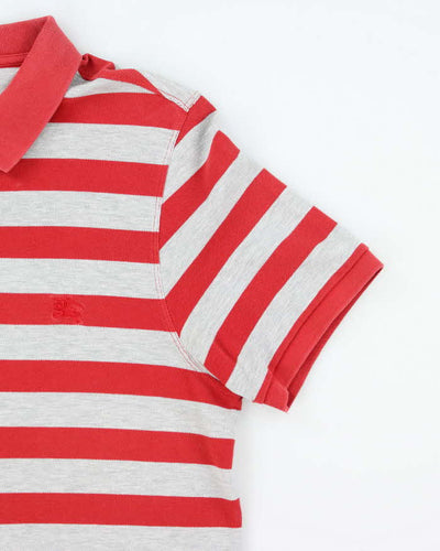 Vintage 2000's Burberry Striped Polo Shirt - M