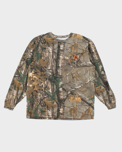 Vintage Carhartt Oversized Heavyweight Real Tree Camo Long-sleeved T-Shirt - XL