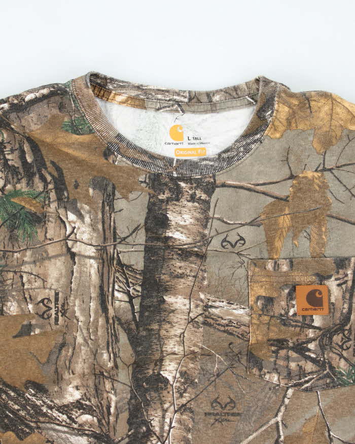 Vintage Carhartt Oversized Heavyweight Real Tree Camo Long-sleeved T-Shirt - XL