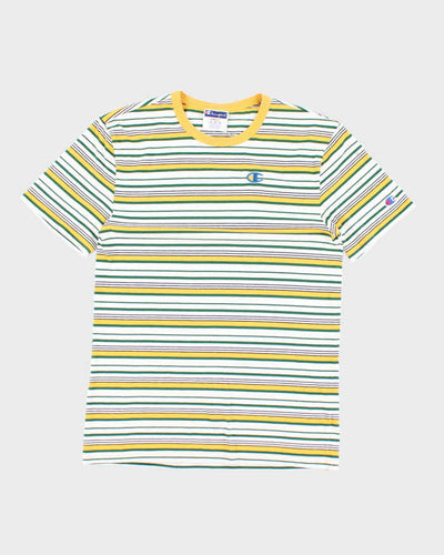 Vintage Champion Striped T-Shirt - S