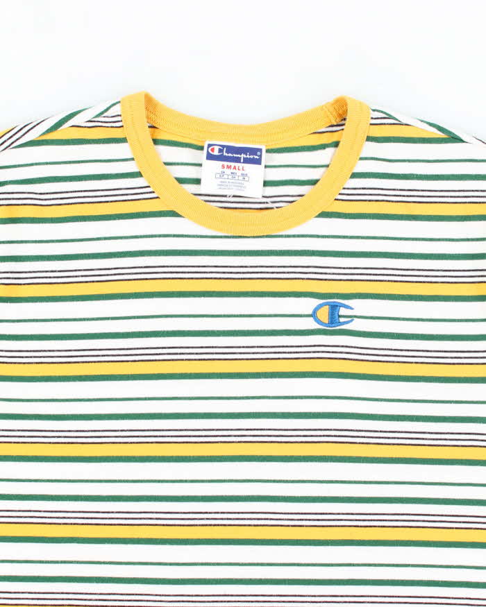 Vintage Champion Striped T-Shirt - S